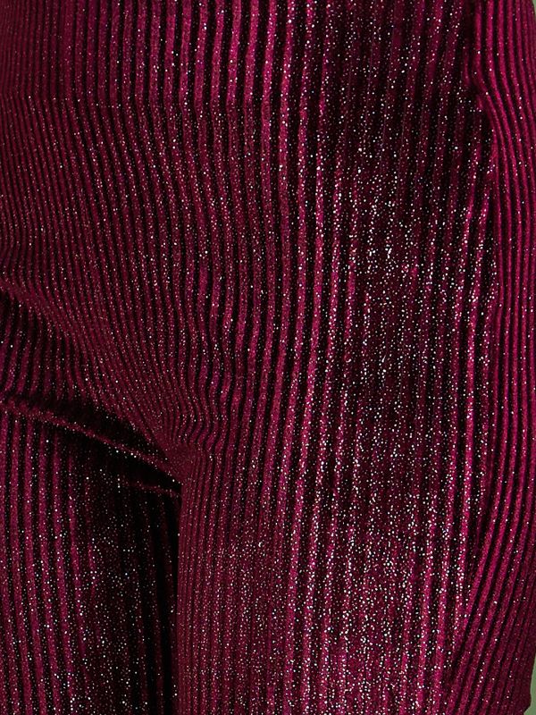 Globus Women Magenta Sheen Embellished Polyester Flared Party Trousers
