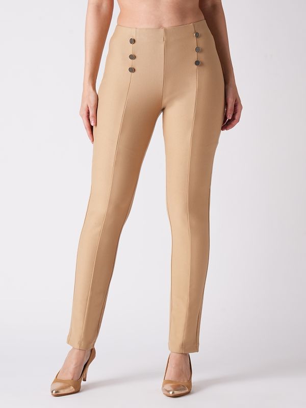 Globus Women Camel Skinny Fit Treggings