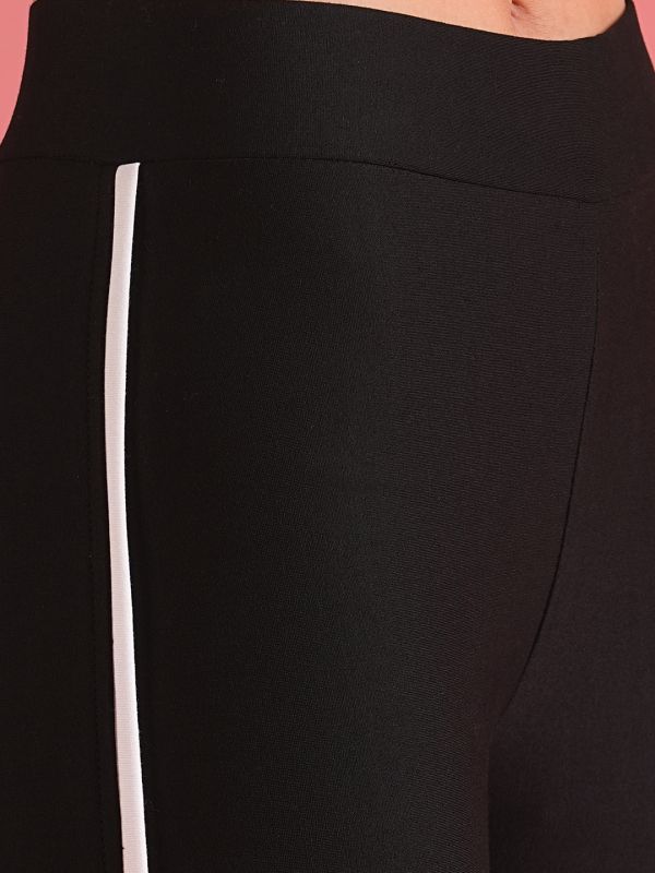 Globus Women Black Skinny Fit High-Rise Sports Treggings