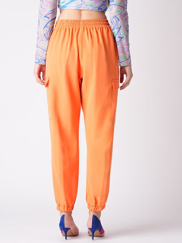 Globus Women Neon Orange Loose Fit Jogger