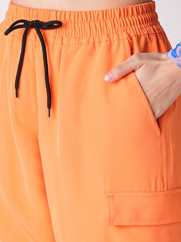 Globus Women Neon Orange Loose Fit Jogger