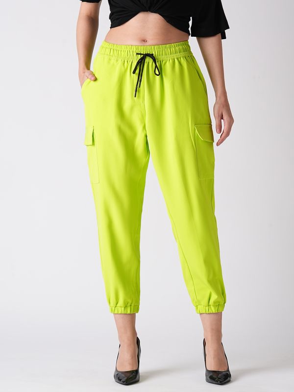 Globus Women Neon Green Loose Fit Jogger