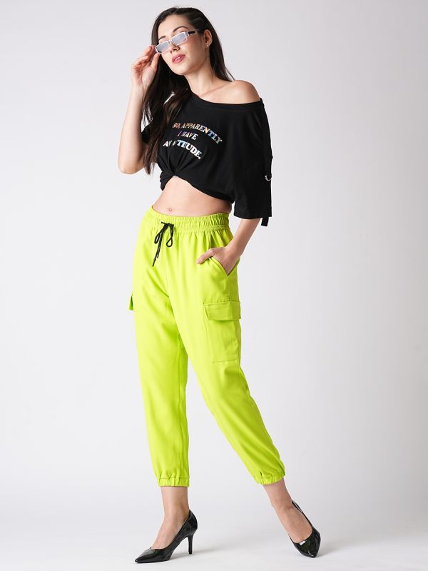 Globus Women Neon Green Loose Fit Jogger
