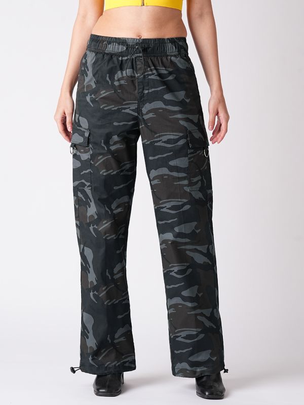 Globus Women Camo Camouflage Print Loose Fit Cargo Pant