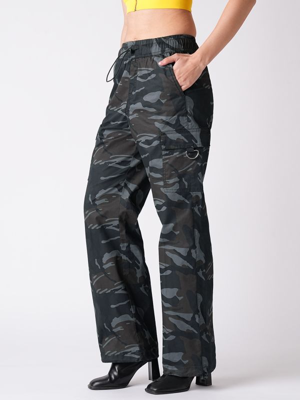 Globus Women Camo Camouflage Print Loose Fit Cargo Pant