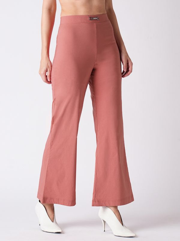 Globus Women Rust Mid Rise Flared Fit Bootcut Trouser