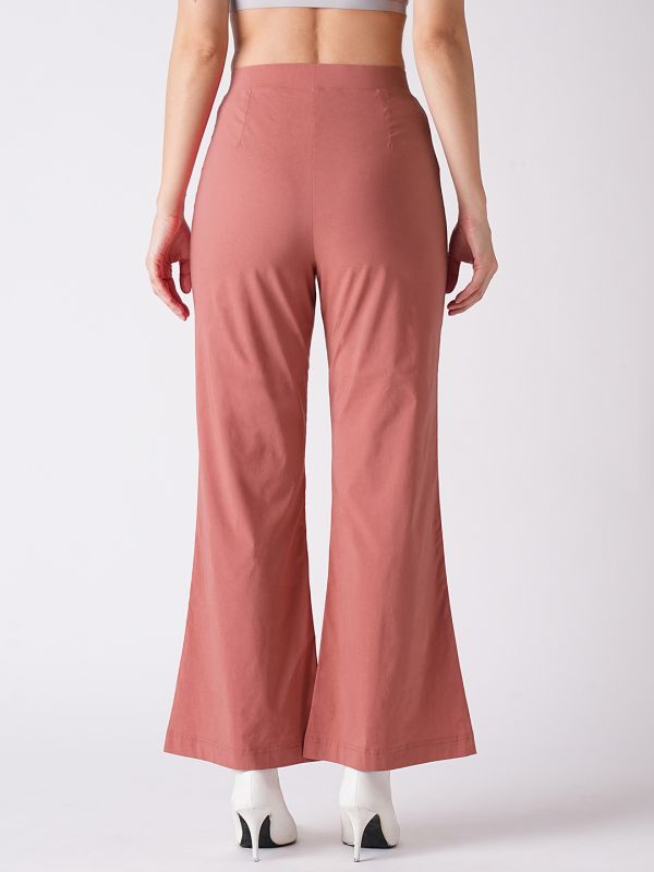 Globus Women Rust Mid Rise Flared Fit Bootcut Trouser