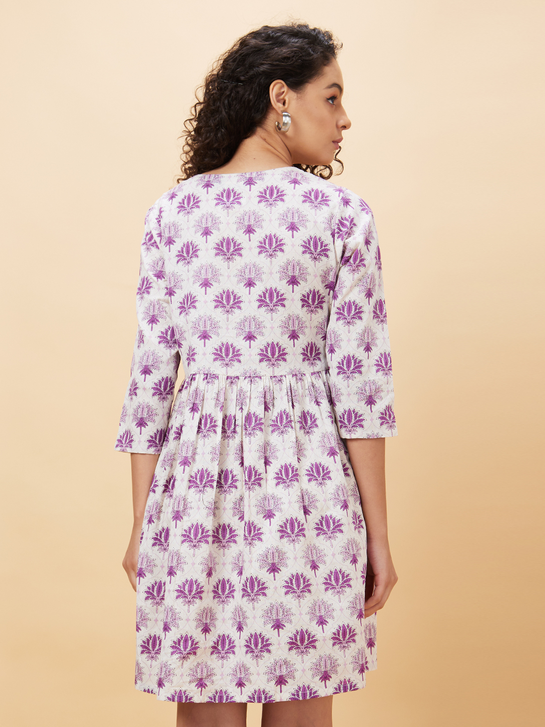 Globus Women Mauve Printed A-Line Casual Dress