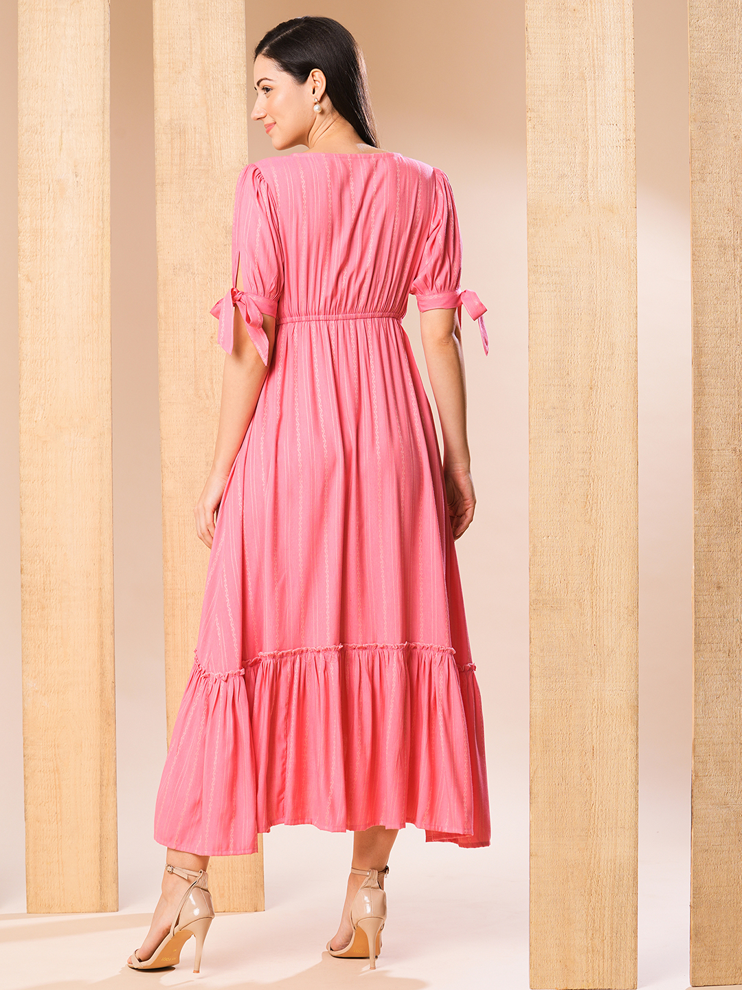 Globus Women Pink A-Line High-Low Dress
