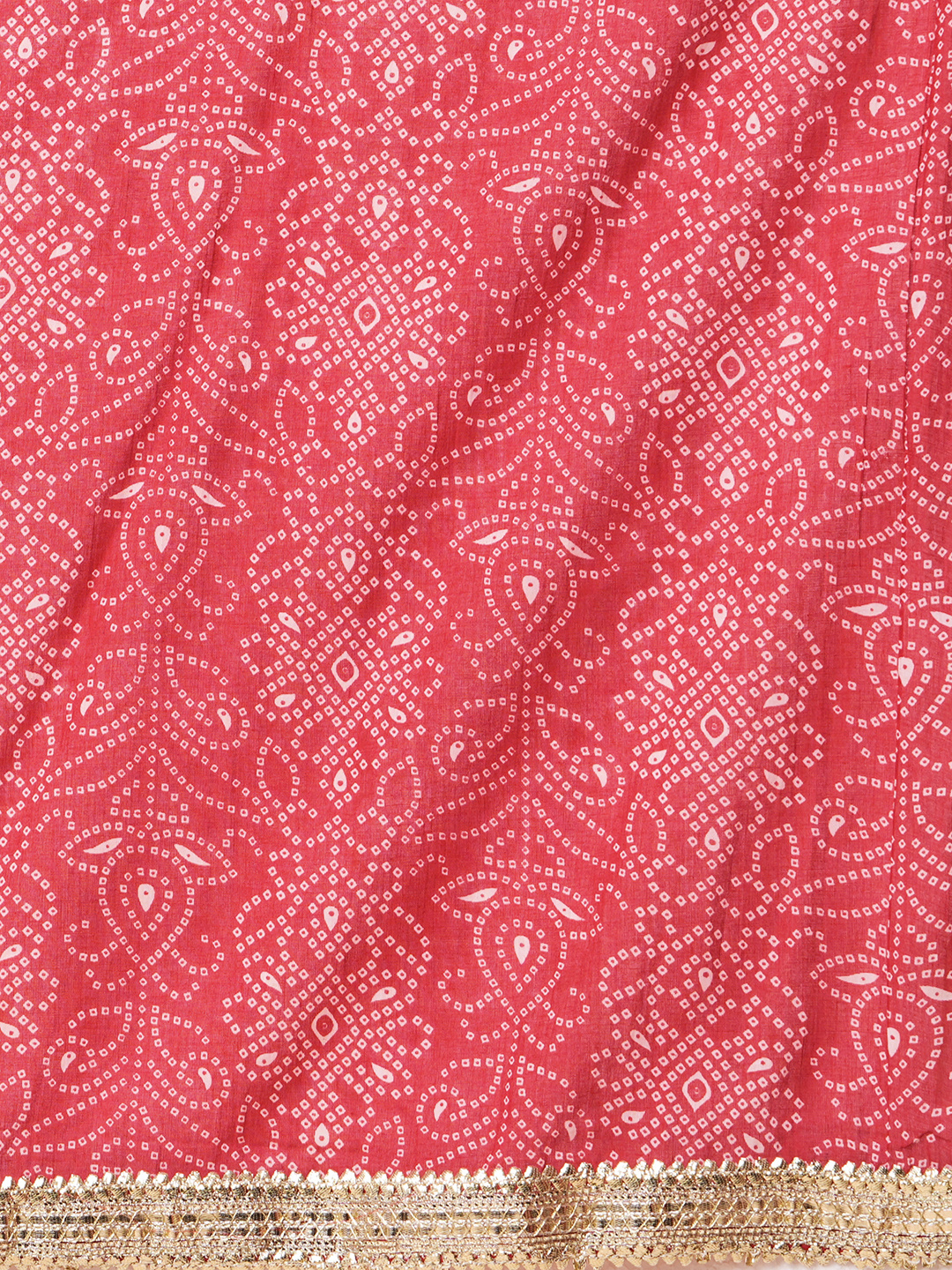 Globus Women Pink Embroidered Yoke Allover Printed A-Line Kurti With Sharara Pants & Dupatta