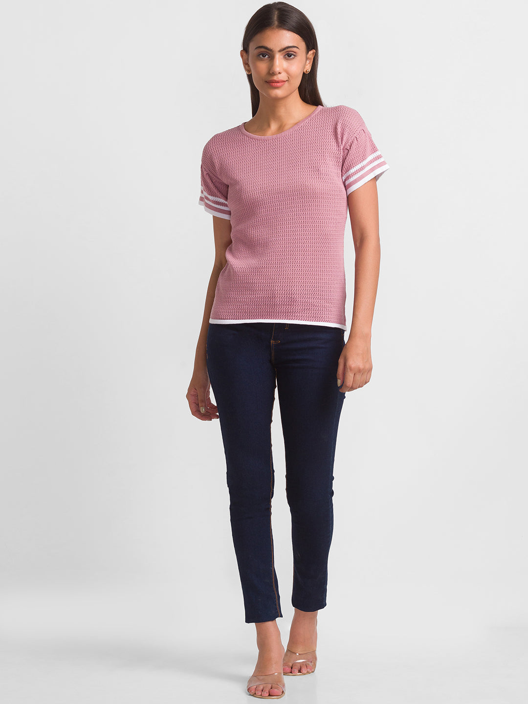 Globus Pink Self Design Tshirt