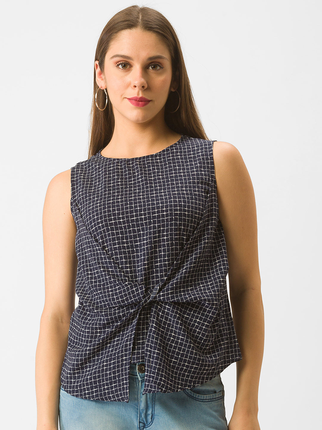 Globus Navy Checked Top