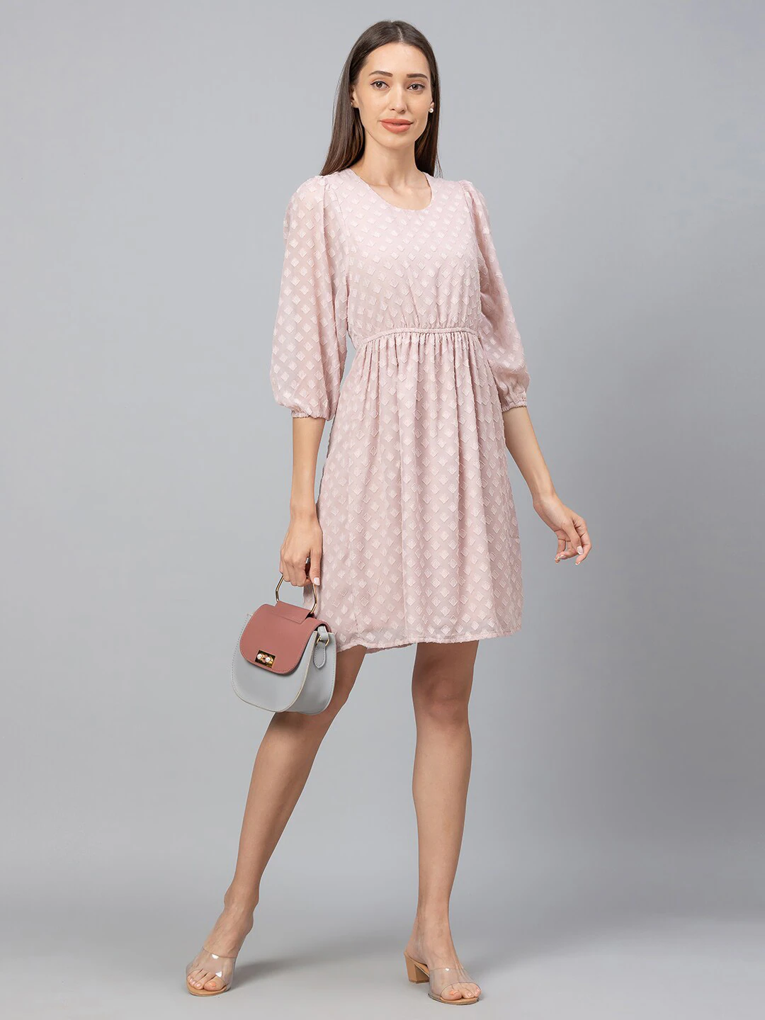Globus Pink Self Design Dress
