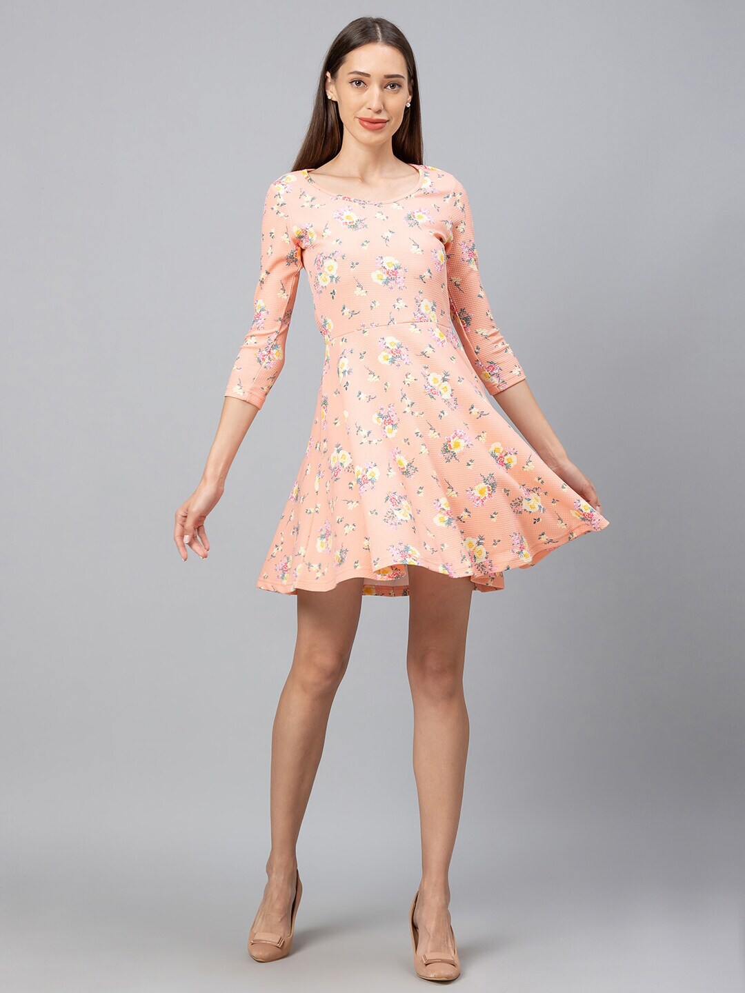 Globus Peach Printed Dress