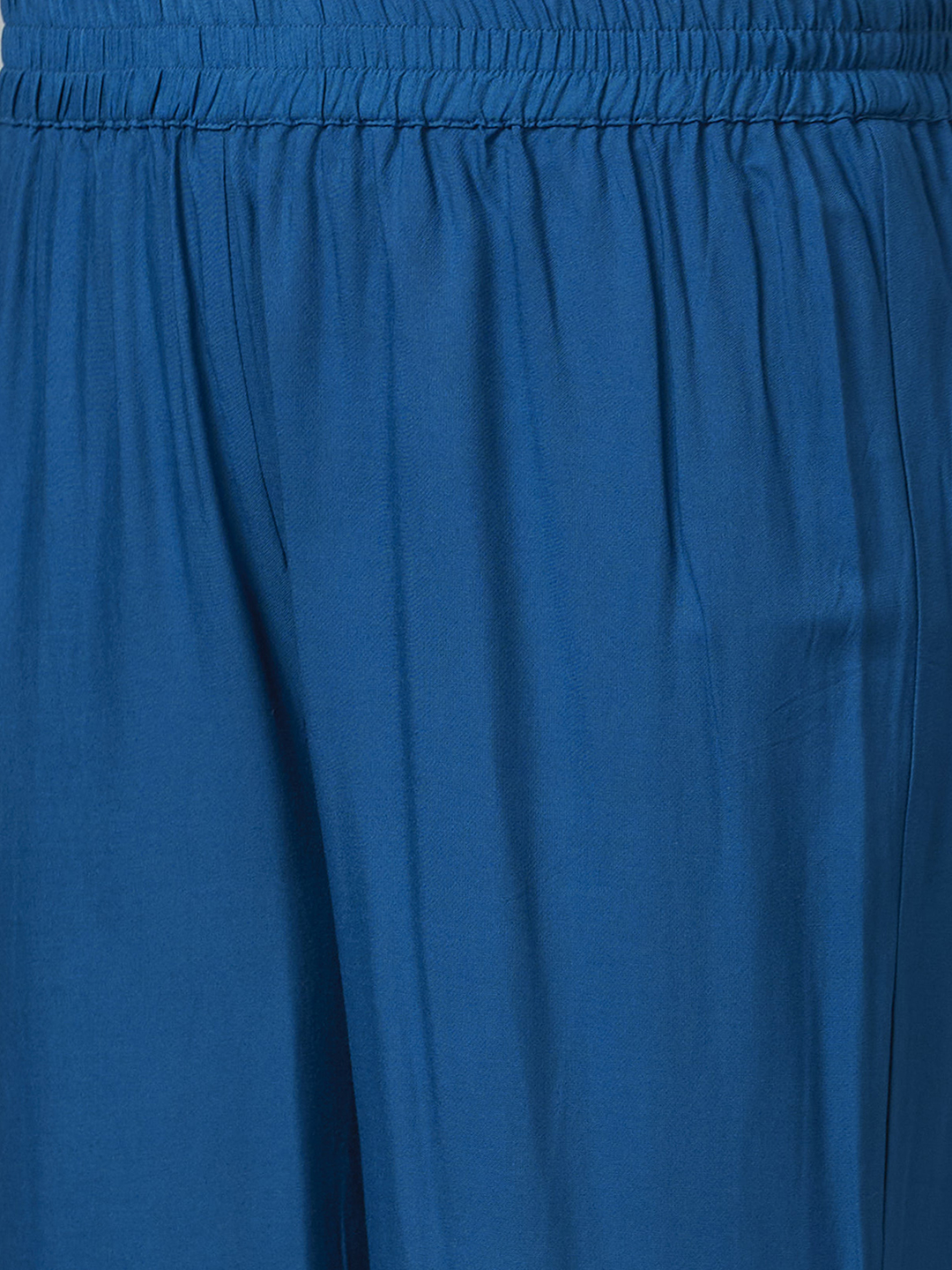 Globus Women Blue Printed Straight Kurta Set with Trouser and Dupatta