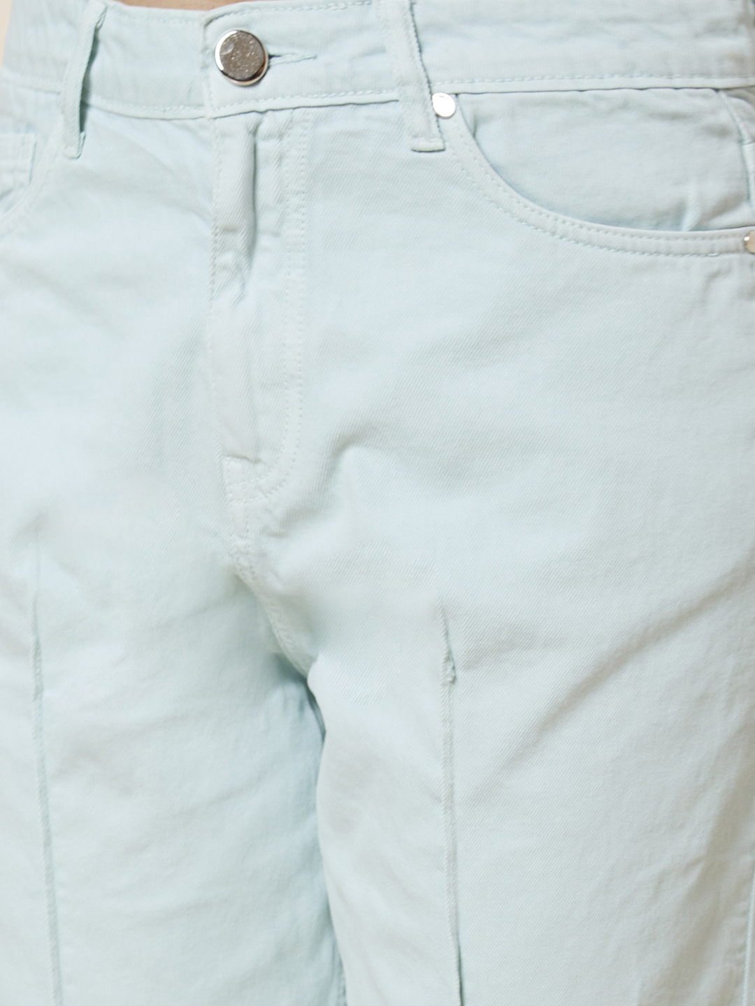 Globus Women Mint Green Mid-Rise Boyfriend Fit Cropped Jeans