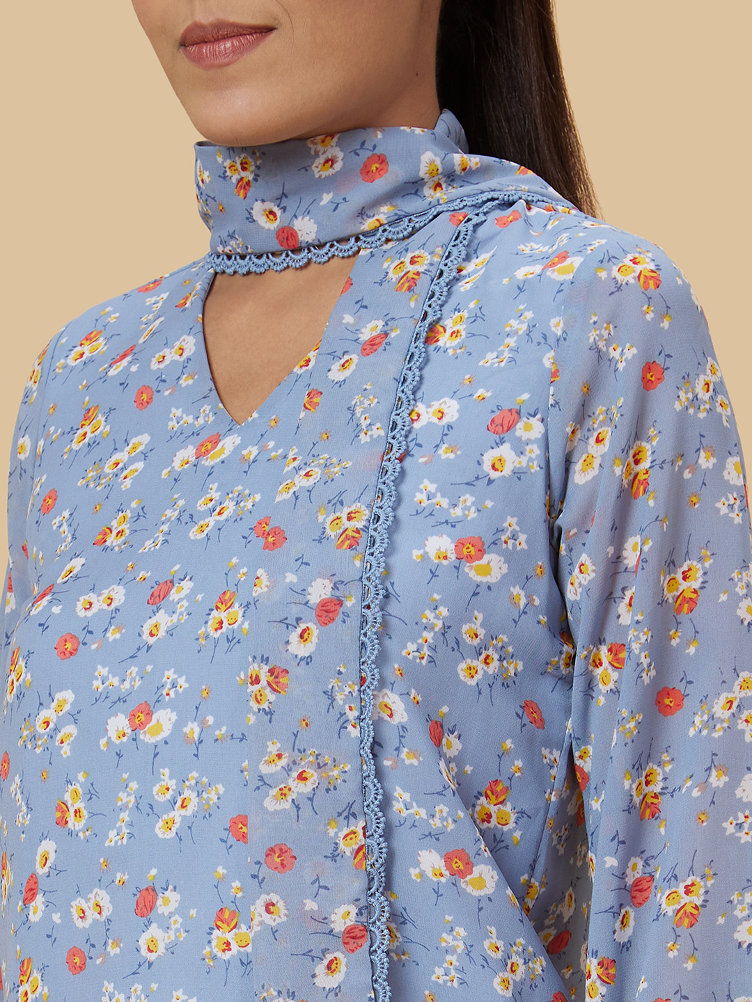 Globus Women Blue Printed Polyester Top