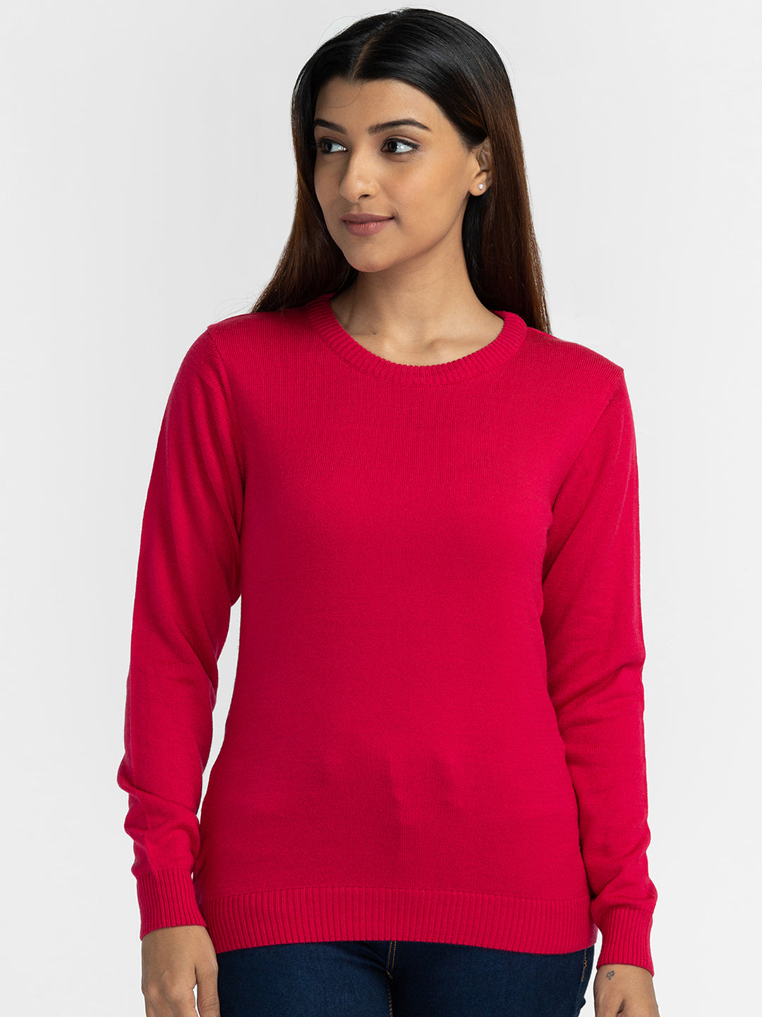 Globus Fuchsia Solid Pullover Sweater