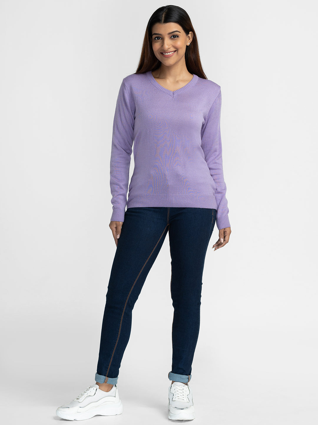 Globus Lavender Solid Pullover Sweater