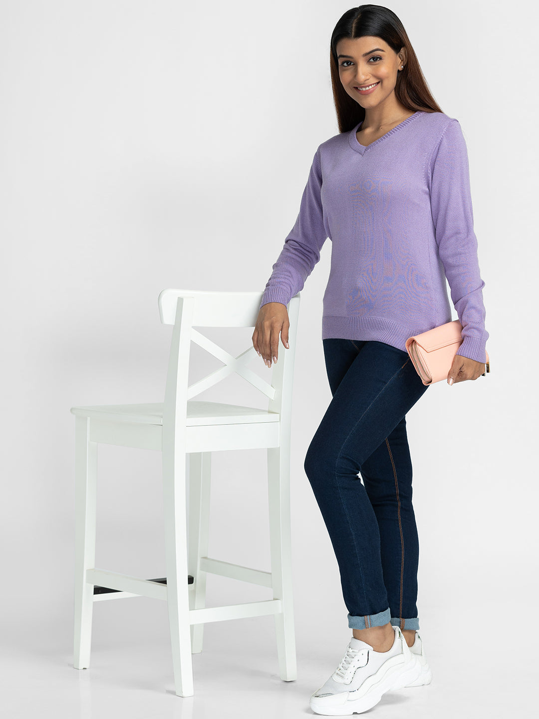 Globus Lavender Solid Pullover Sweater