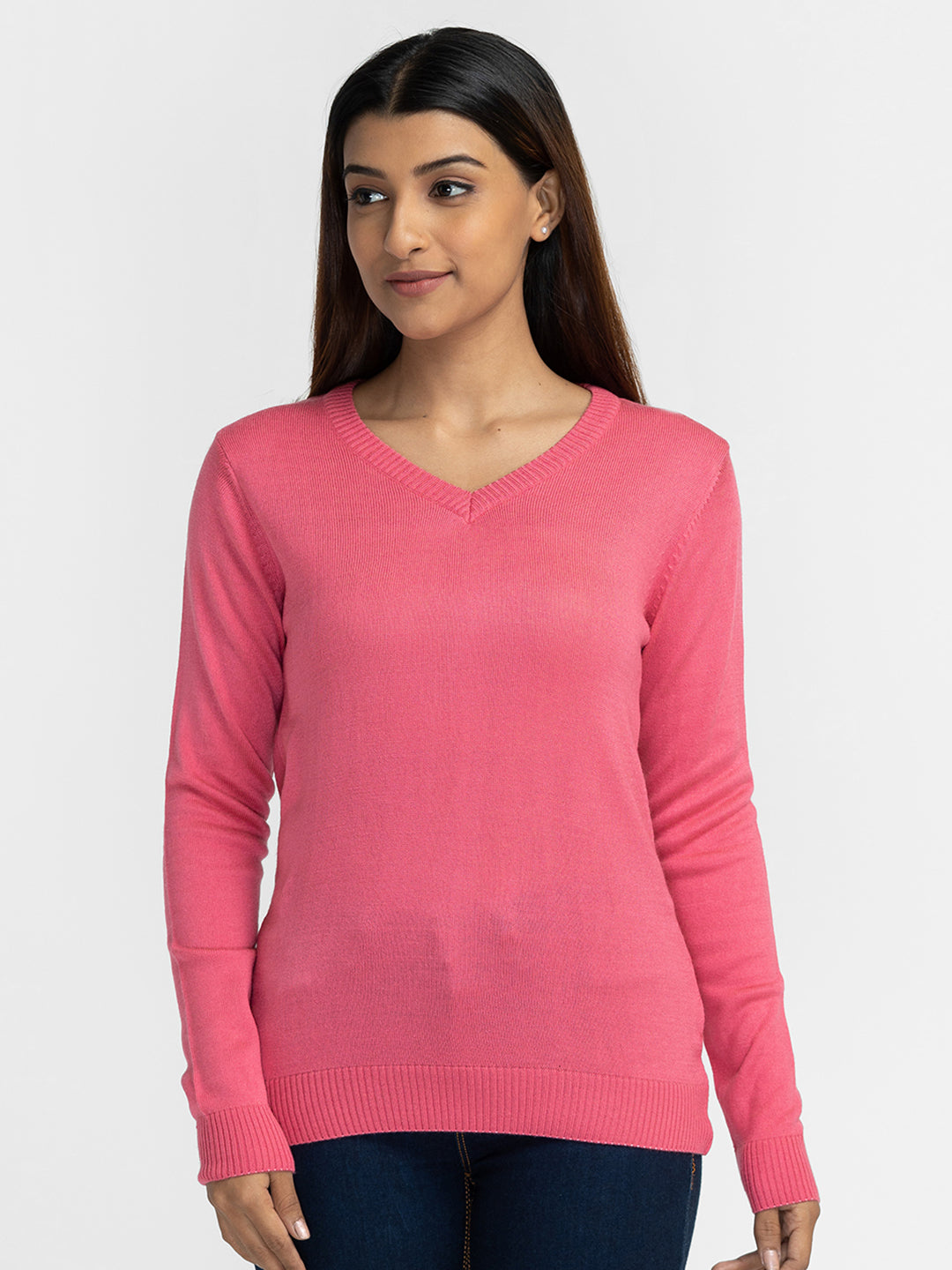 Globus Pink Solid Pullover Sweater