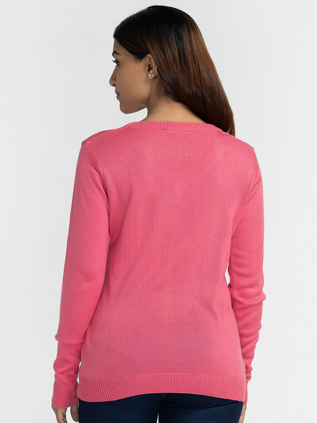 Globus Pink Solid Pullover Sweater