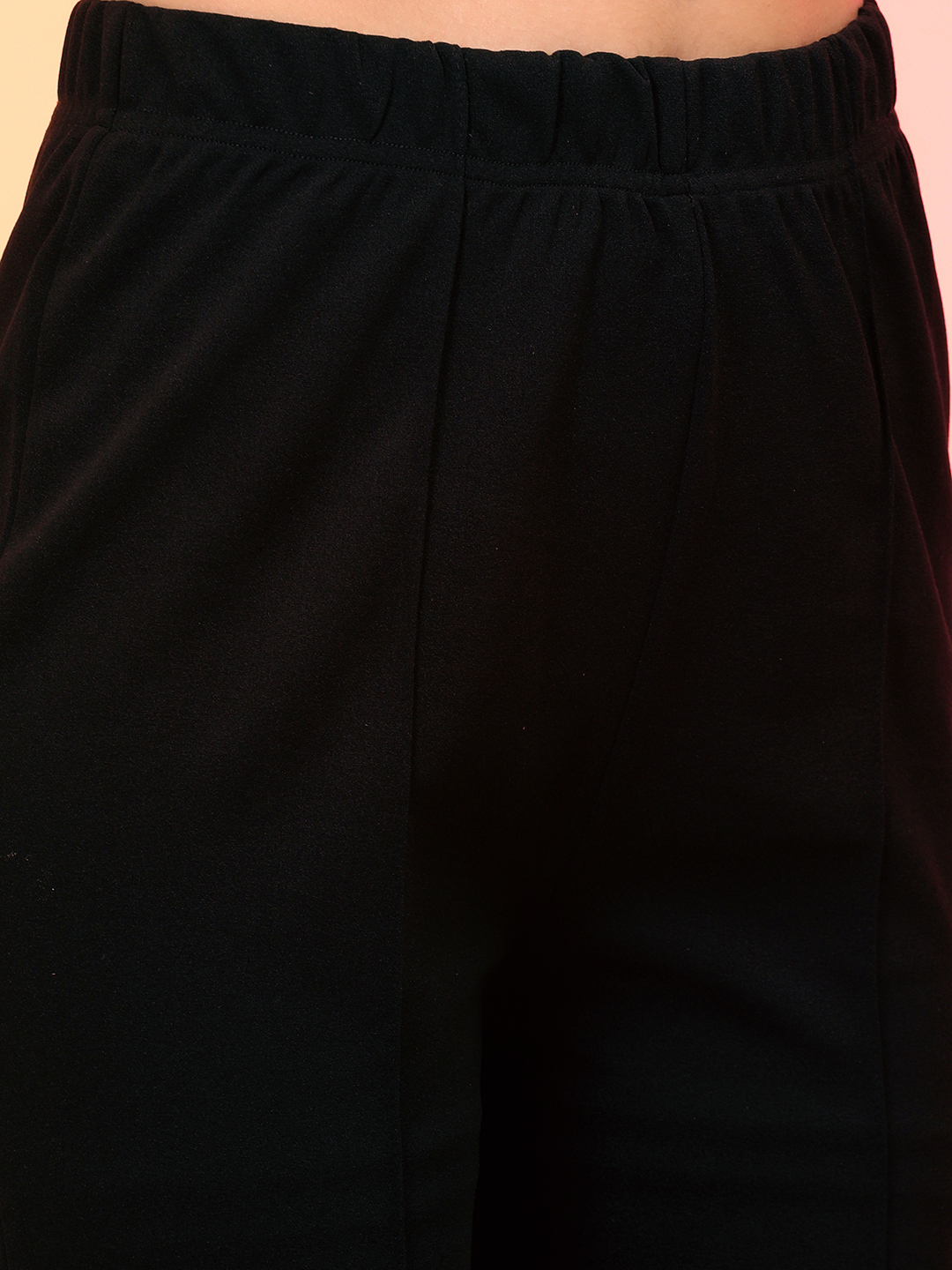 Globus Women Black High-Rise Flat Front Bootcut Trousers